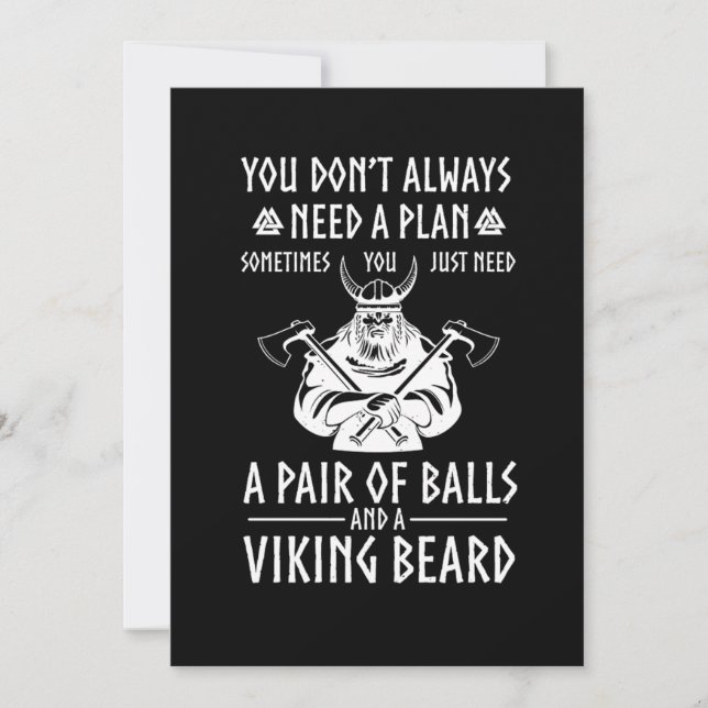 Viking Bearded Warrior Valhalla Axe Norse Mytholog Invitation (Front)