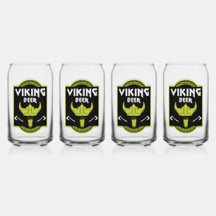 Viking Beer Drinker Can Glass