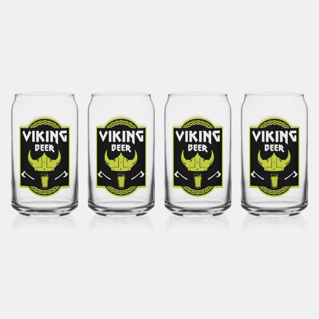 Viking Beer Drinker Can Glass (Front)