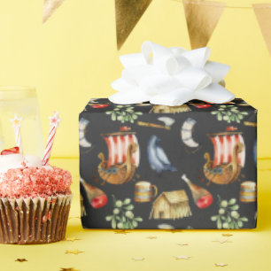 Viking Birthday Boys 1–7   Galleon ship pattern Wrapping Paper