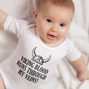 Viking Blood Runs Through My Veins Baby Bodysuit