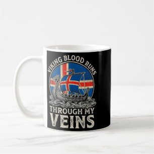 Viking Blood Runs Through Veins Icelandic Flag Coffee Mug
