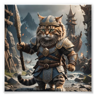 Viking Cat 1 Photo Print
