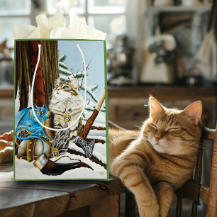 Viking Cat Blue Dragon Medium Gift Bag