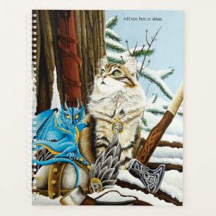 Viking Cat Blue Dragon Planner