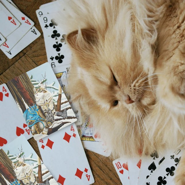 Viking Cat Blue Dragon Playing Cards (Creator Uploaded)