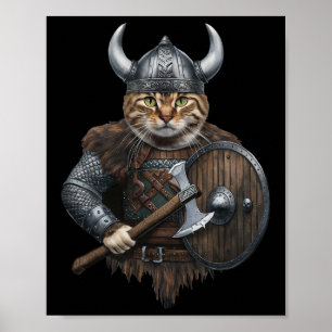 Viking Cat Poster