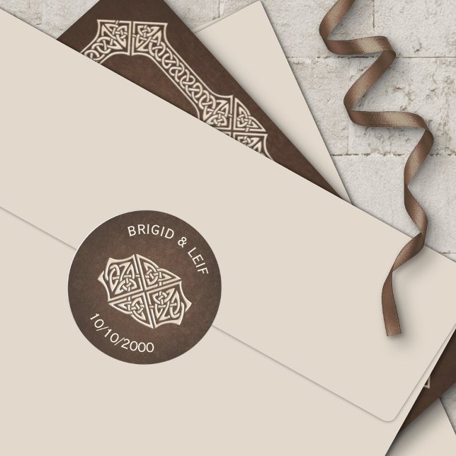 Viking Celtic Gamer Wedding Classic Round Sticker (Creator Uploaded)