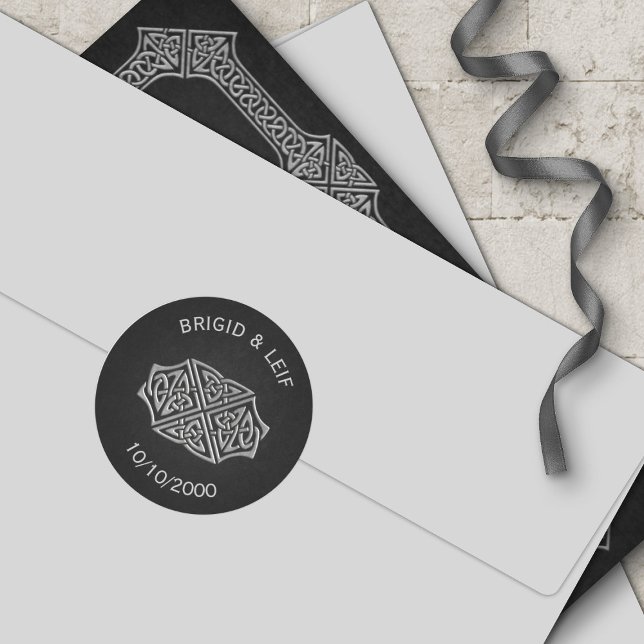 Viking Celtic Gamer Wedding Classic Round Sticker (Creator Uploaded)