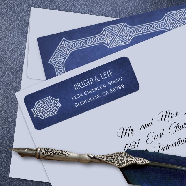 Viking Celtic Gamer Wedding Return Address Label (Creator Uploaded)