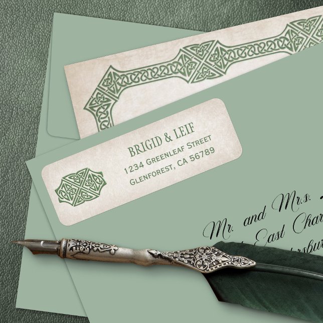 Viking Celtic Gamer Wedding Return Address Label (Creator Uploaded)