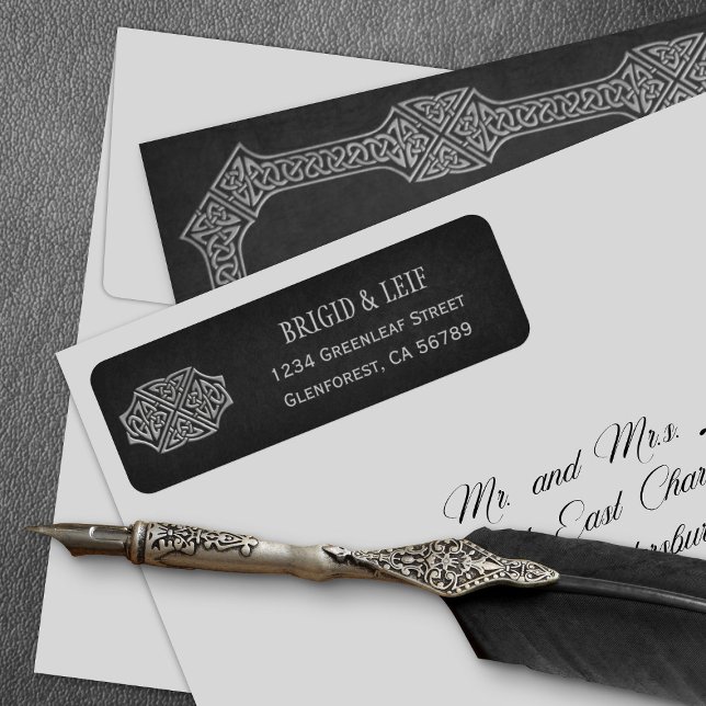 Viking Celtic Gamer Wedding Return Address Label (Creator Uploaded)