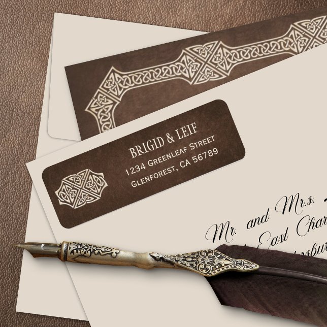 Viking Celtic Gamer Wedding Return Address Label (Creator Uploaded)