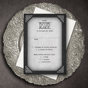 Viking Celtic Gamer Wedding RSVP Card