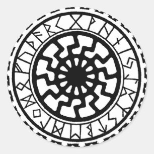 Viking Celtic Sun Rune Calendar Classic Round Sticker