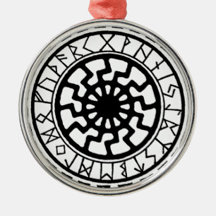 Viking Celtic Sun Rune Calendar Metal Ornament