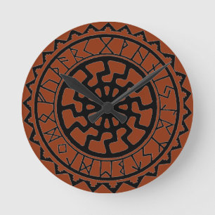 Viking Celtic Sun Rune Calendar Round Clock