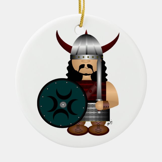 Viking Ceramic Tree Decoration (Front)