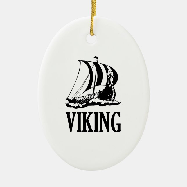 Viking Ceramic Tree Decoration (Front)