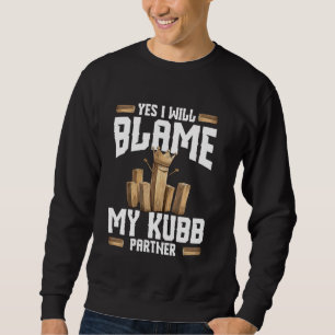 Viking Chess Legend Kubb King Yard Game Set Viking Sweatshirt