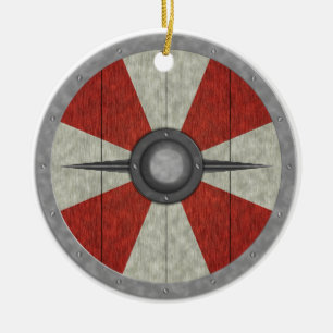 Viking Circle Shield Ceramic Ornament