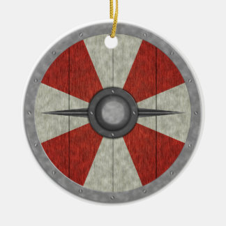 Viking Circle Shield Ceramic Ornament