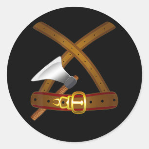 Viking Costume Halloween Belt Axe Easy Cosplay Out Classic Round Sticker