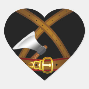 Viking Costume Halloween Belt Axe Easy Cosplay Out Heart Sticker