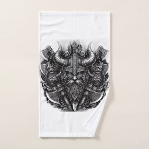 Viking design bath towel set