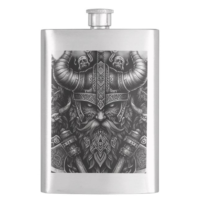 Viking design hip flask (Front)