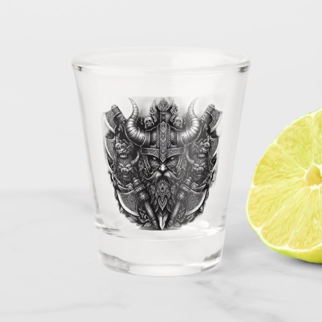 Viking design shot glass (Front)