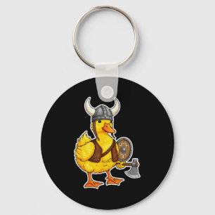 Viking Duck Funny Warrior Design  Key Ring