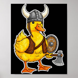 Viking Duck Funny Warrior Design  Poster