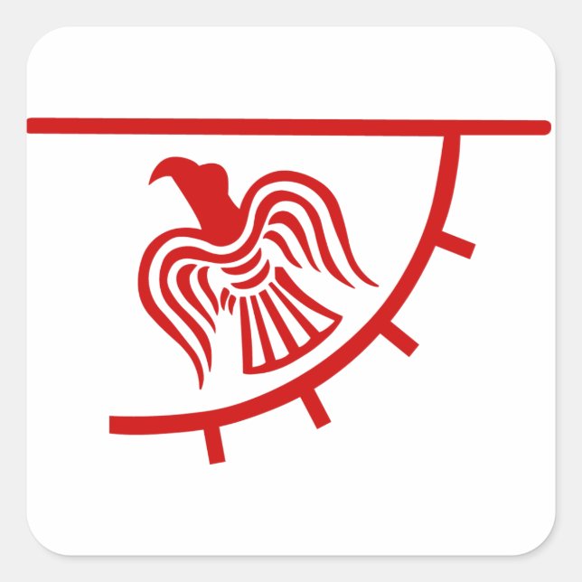 Viking Eagle Banner Square Sticker (Front)