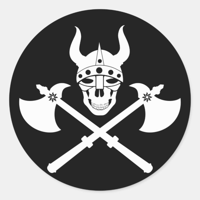 Viking emblem classic round sticker (Front)