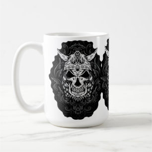 Viking Engraved Skull Art Coffee Mug