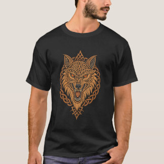 Viking Fenrir Wolf u2013 Ancient Norse Knotwork T-Shirt