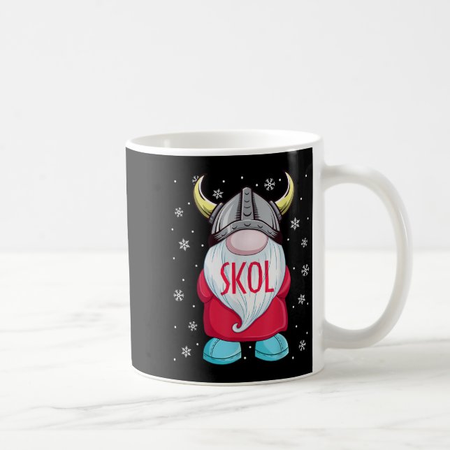 Viking Gnome Skol Christmas Norse Pajama Viking Me Coffee Mug (Right)