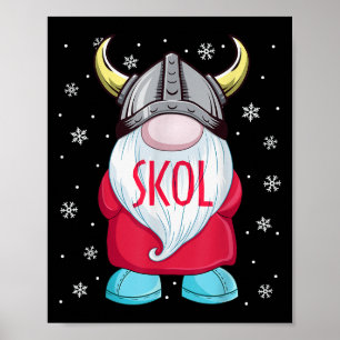 Viking Gnome Skol Christmas Norse Pajama Viking Me Poster