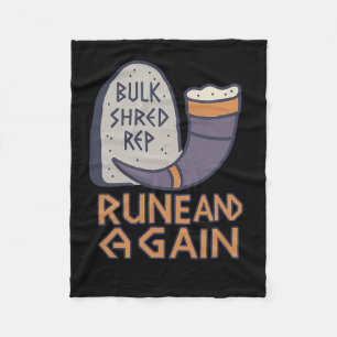 Viking Gym Rune And Gain Fitness Saying For Muscle Fleece Blanket