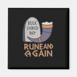 Viking Gym Rune And Gain Fitness Saying For Muscle Magnet