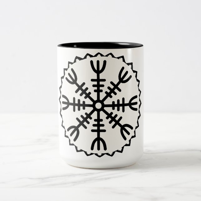 Viking Helm of Awe Two-Tone Coffee Mug (Center)
