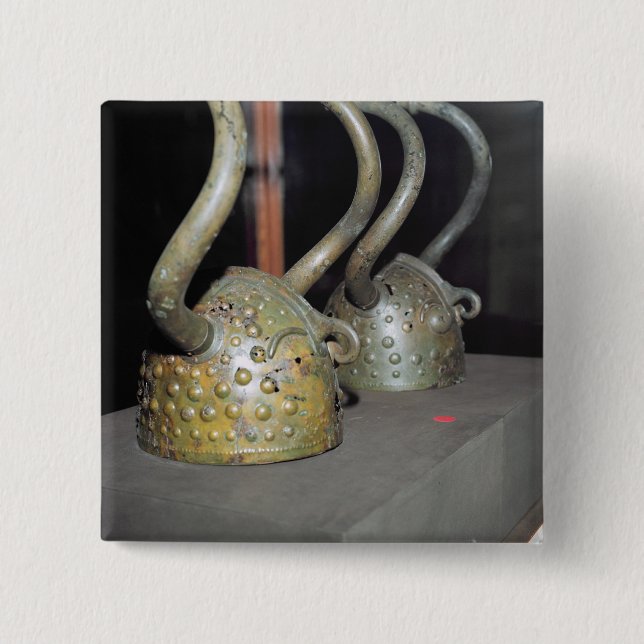 Viking helmet 15 cm square badge (Front)