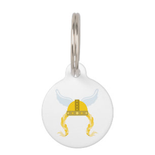 Viking Helmet Braids Pet Tag