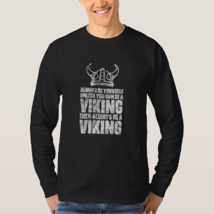 Viking Helmet Horns Nordic Norse Scandinavian Dist T-Shirt