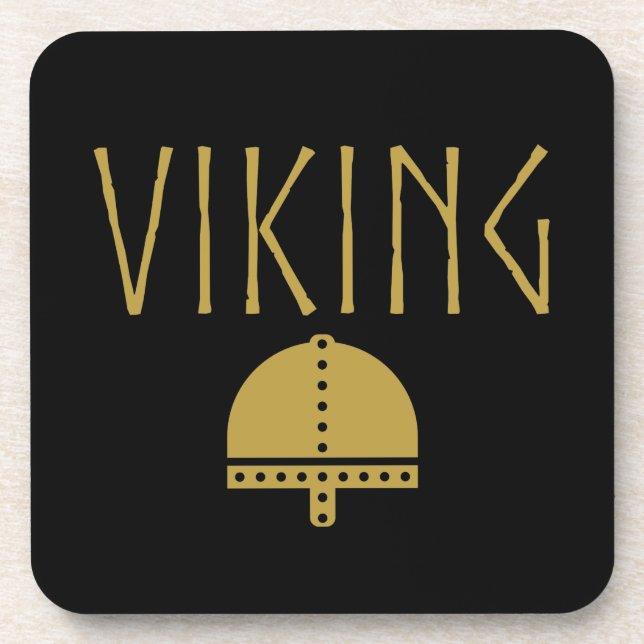Viking Helmet Plastic Coasters (Front)