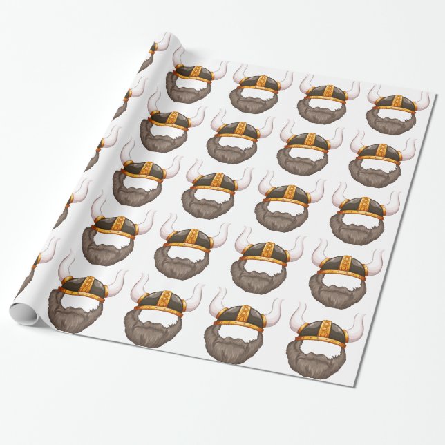 Viking helmet wrapping paper (Unrolled)