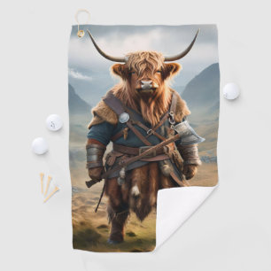 Viking Highland Cow, Golf Towel