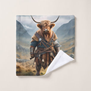 Viking Highland Cow, Wash Cloth