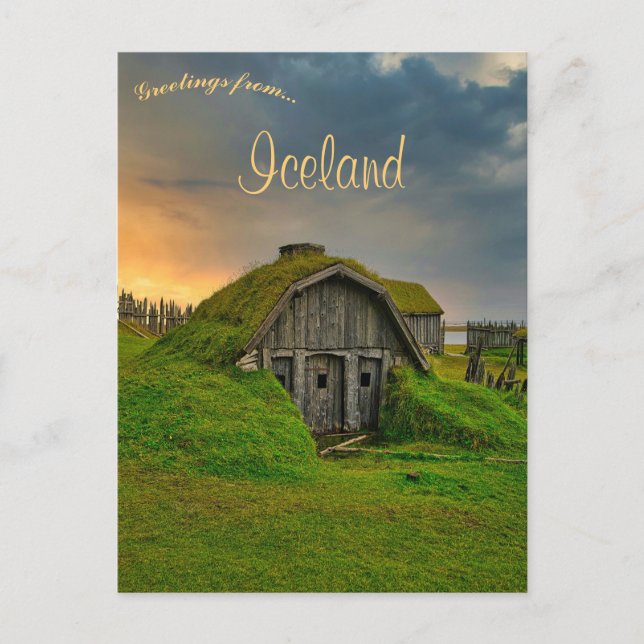 Viking Home in Vestrahorn Iceland Postcard (Front)